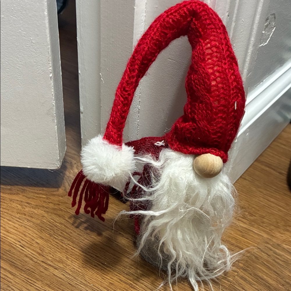 Festive Red Gnome Hat with White Trim for Kids